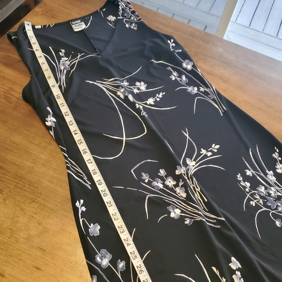 Vintage Sleeveless Floral 90s Black Dress Knapp Studio Size Large - Picture 12 of 13